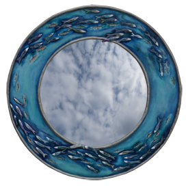 Fish Shoal Mirror in clear Resin image of Hand Crafted Mirror by Sarah Howarth (http://www.sarahhowarth.co.uk/)