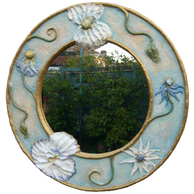 Mixed Flower Mirror by Sarah Howarth image of Hand Crafted Mixed Flower Mirror by Sarah Howarth(http://www.sarahhowarth.co.uk/)